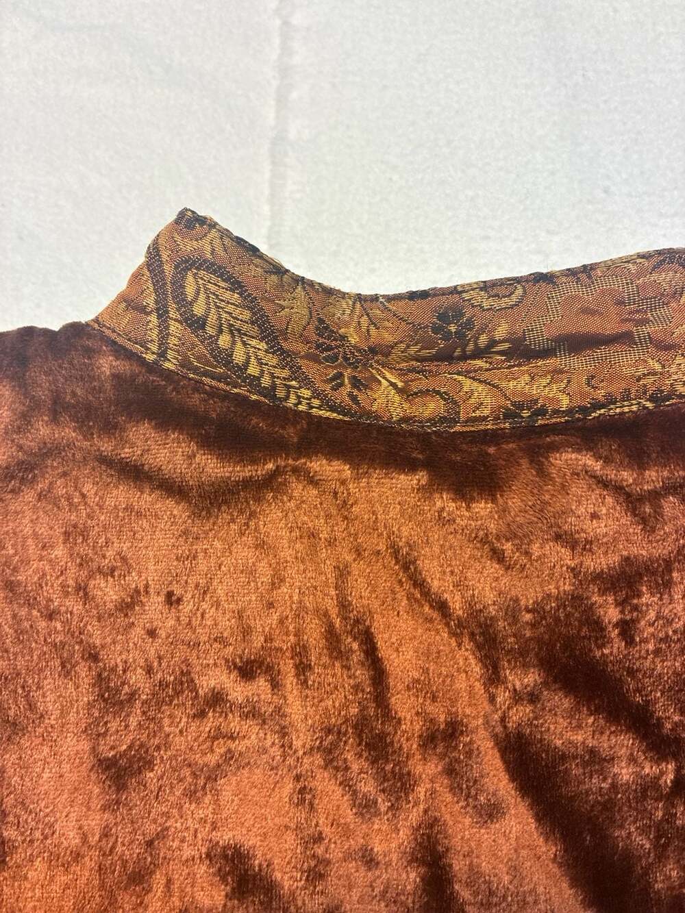 Coldwater Creek Patchwork Velvet Paisley Floral Button Front Jacket Size PM - Picture 13 of 13